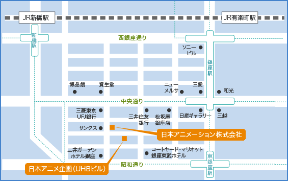 日本アニメ企画株式会社・ライセンス事業部/メディア部/国際部の地図