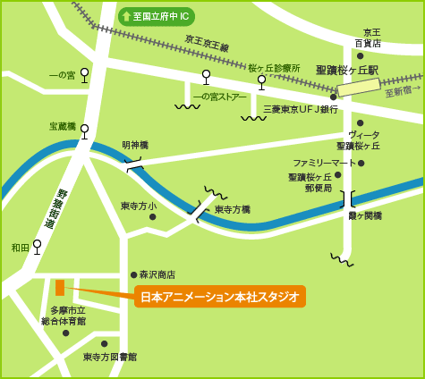 日本アニメーション株式会社・本社スタジオの地図